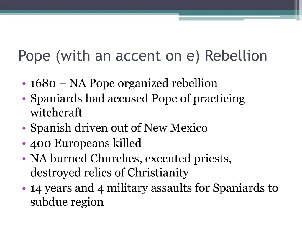 pope with an accent on e rebellion