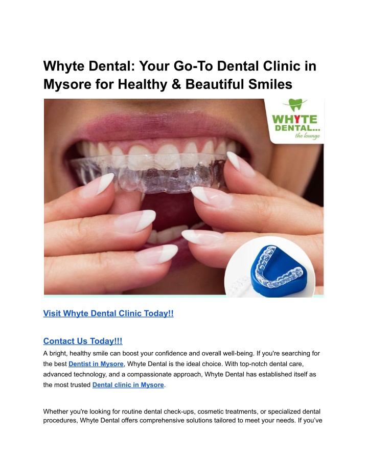 whyte dental your go to dental clinic in mysore
