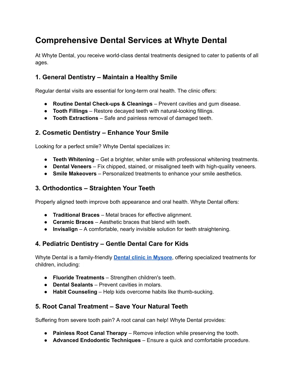 comprehensive dental services at whyte dental