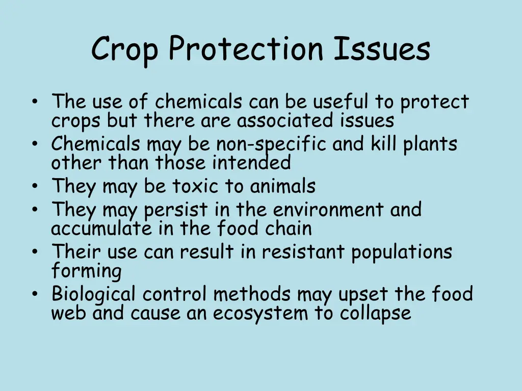 crop protection issues