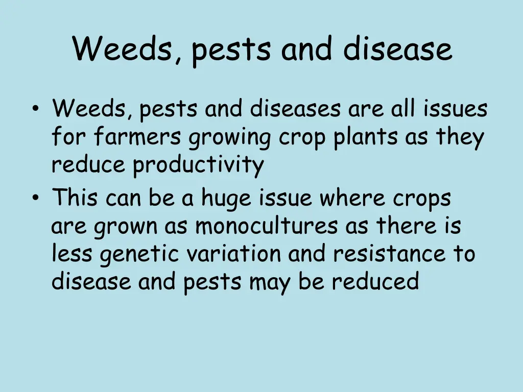 weeds pests and disease