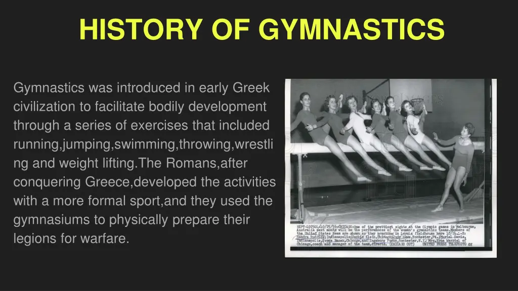 history of gymnastics