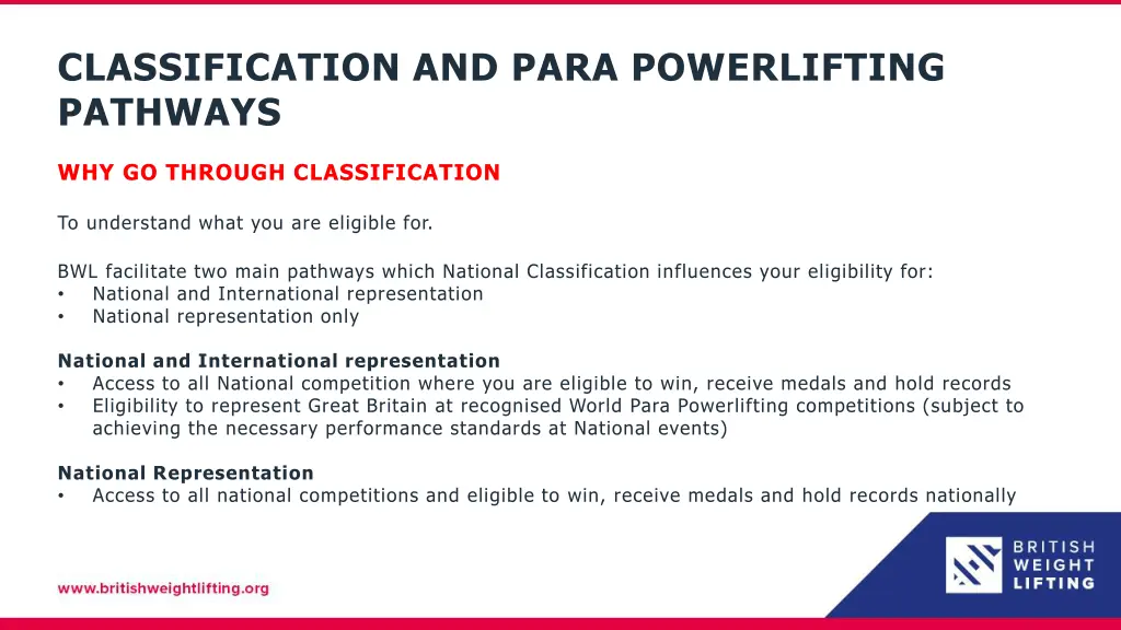 classification and para powerlifting pathways 2