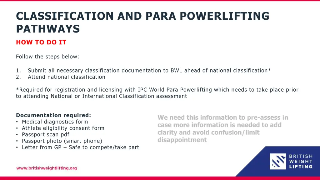classification and para powerlifting pathways 3