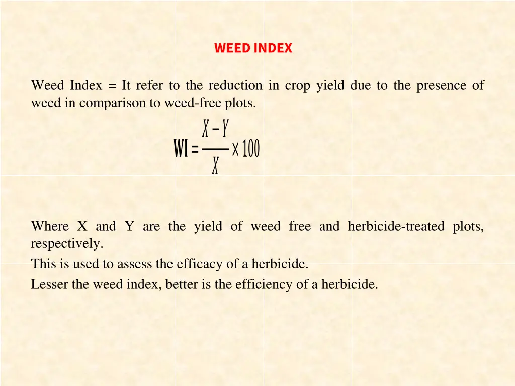weed index