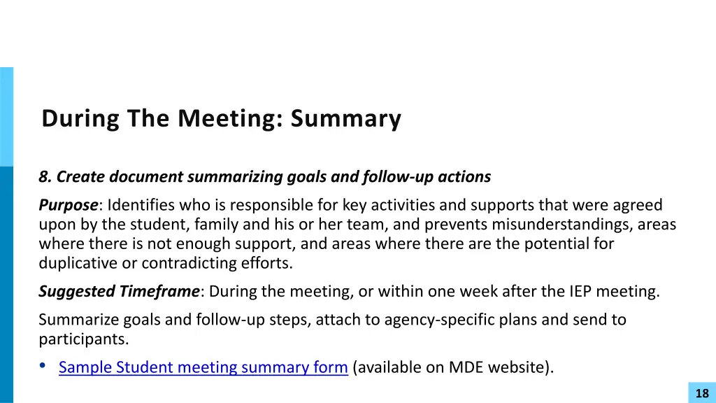 during the meeting summary
