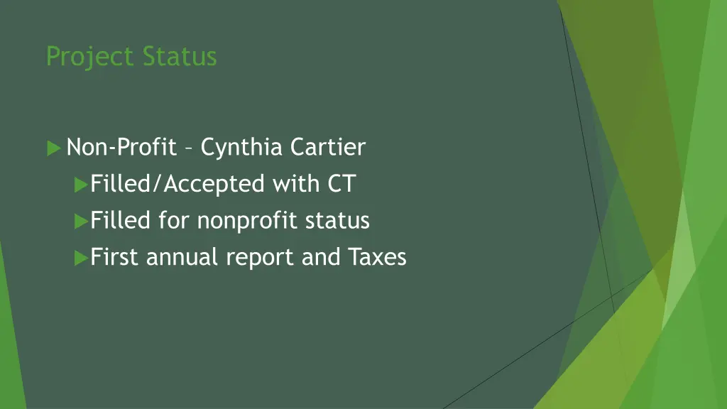 project status