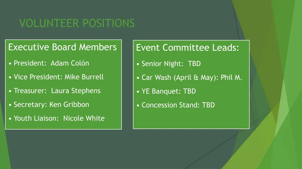 volunteer positions