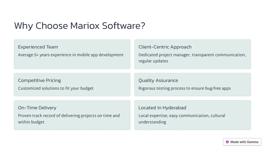why choose mariox software