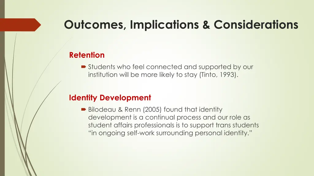 outcomes implications considerations 1