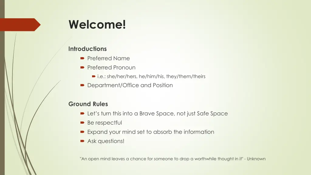 welcome