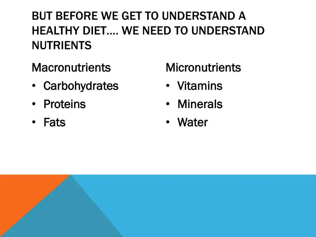 but before we get to understand a healthy diet