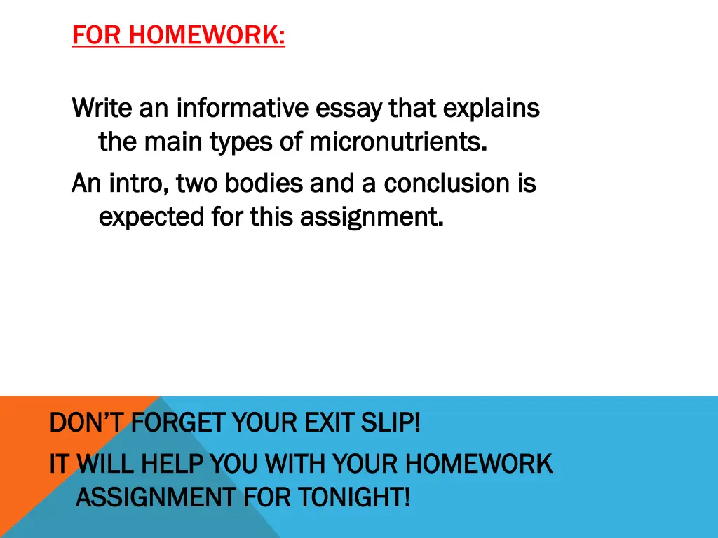 for homework
