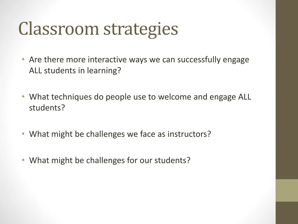 classroom strategies