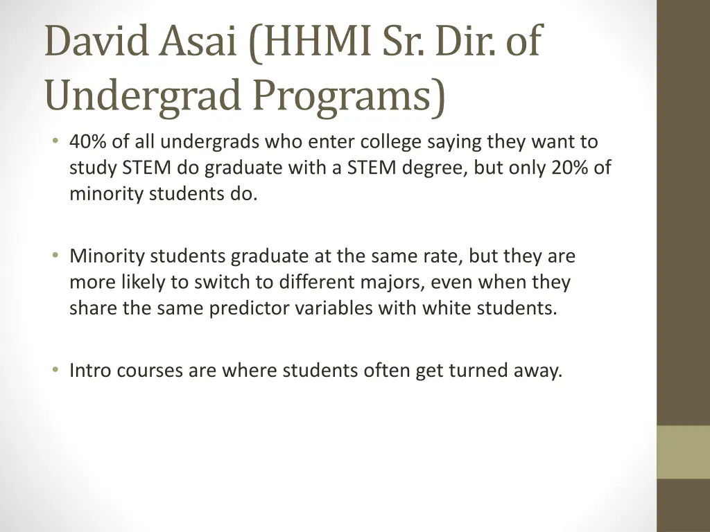 david asai hhmi sr dir of undergrad programs 2
