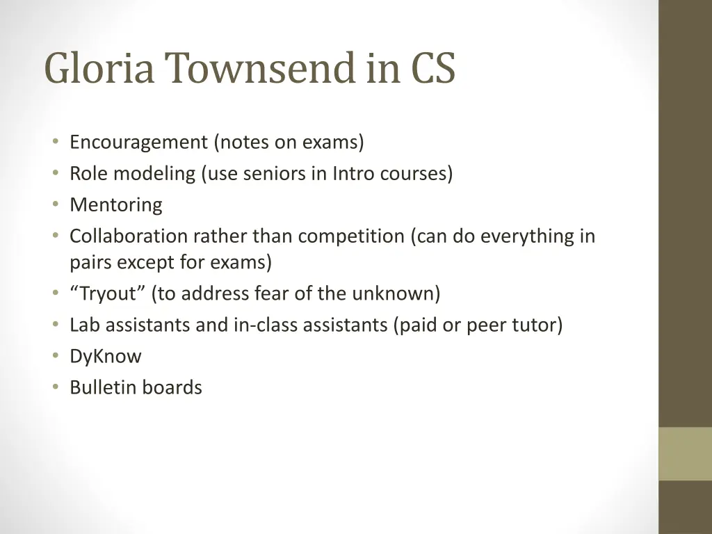 gloria townsend in cs