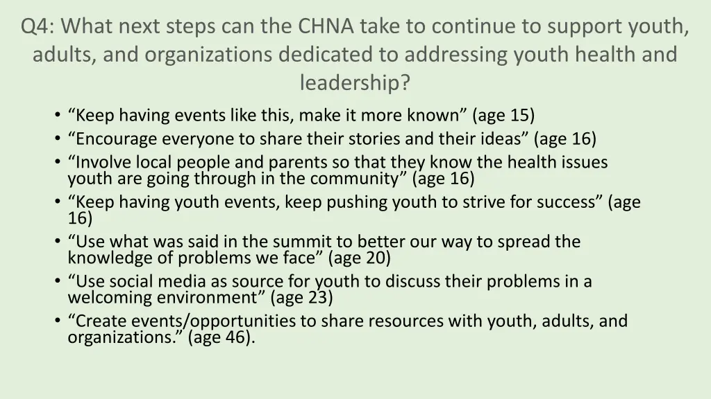 q4 what next steps can the chna take to continue 1