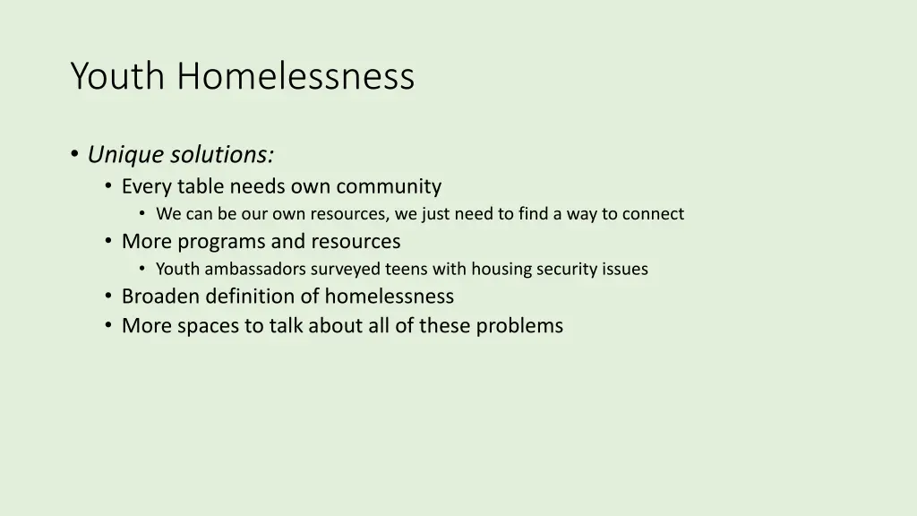 youth homelessness