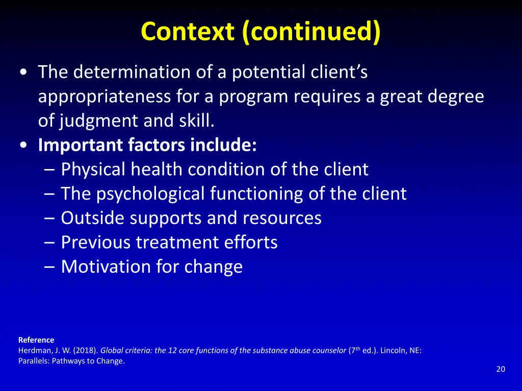 context continued