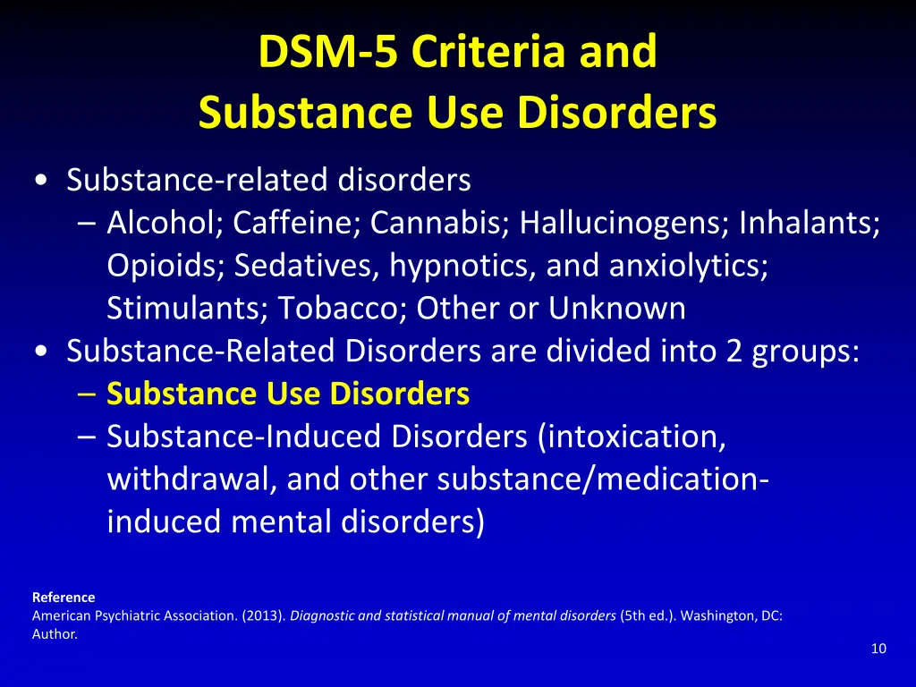 dsm 5 criteria and substance use disorders