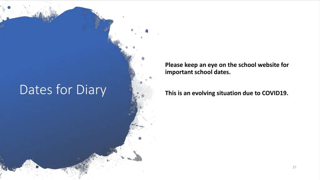 please keep an eye on the school website
