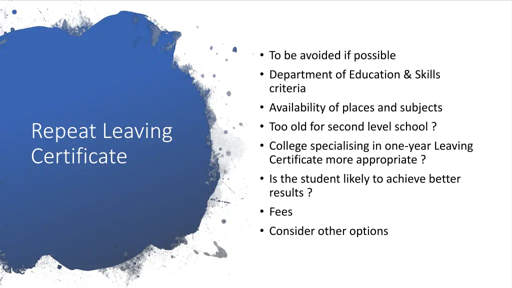 to be avoided if possible department of education