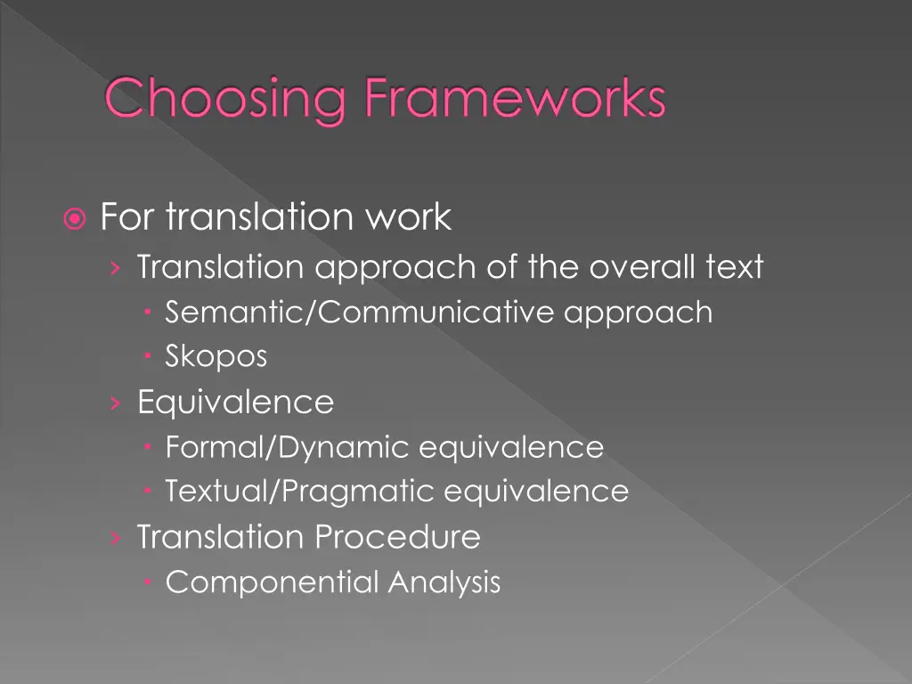 choosing frameworks