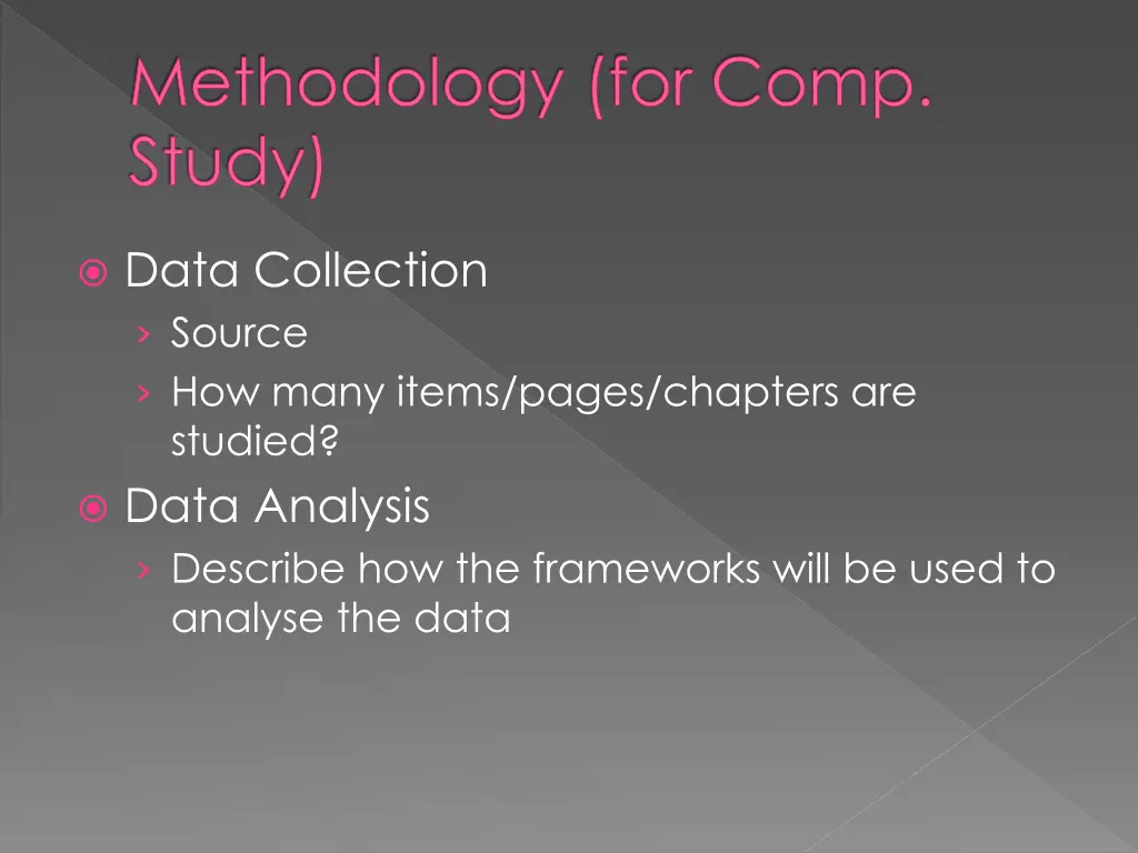methodology for comp study