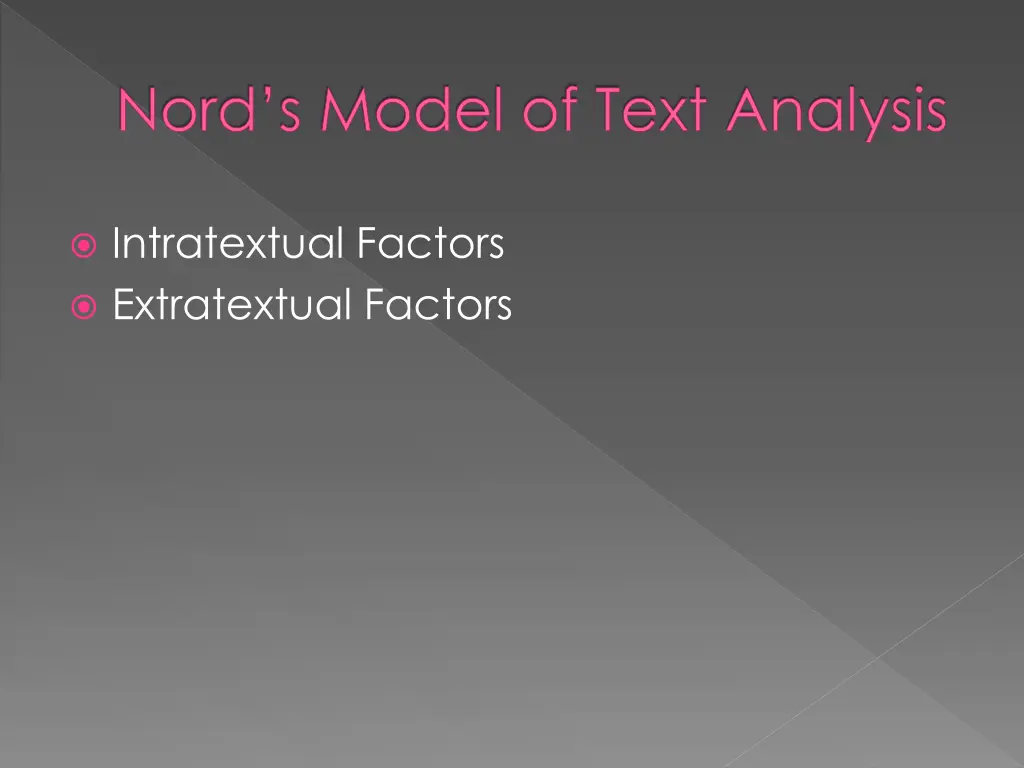 nord s model of text analysis