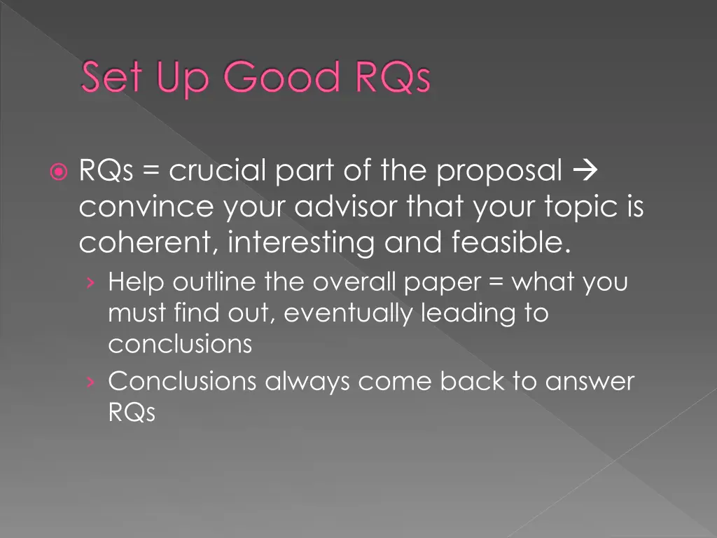 set up good rqs