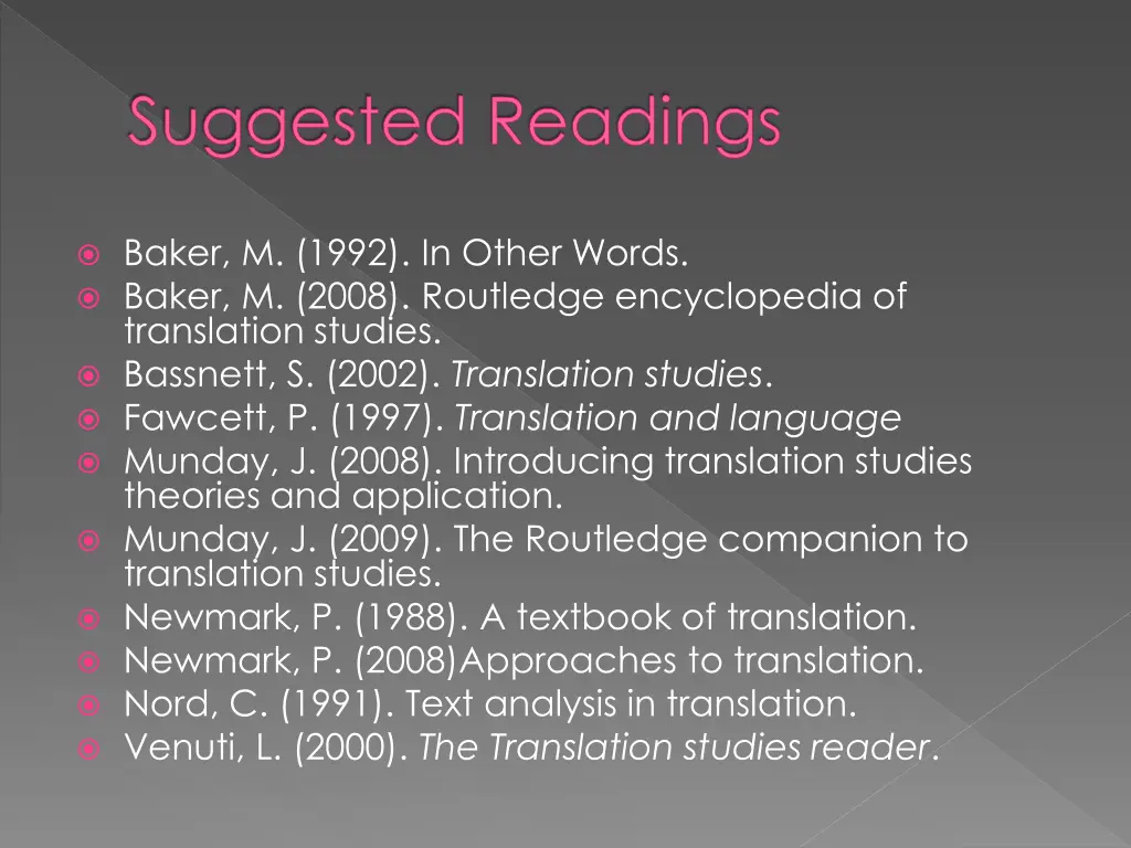 suggested readings