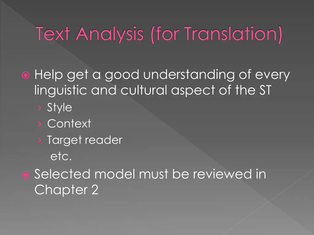 text analysis for translation