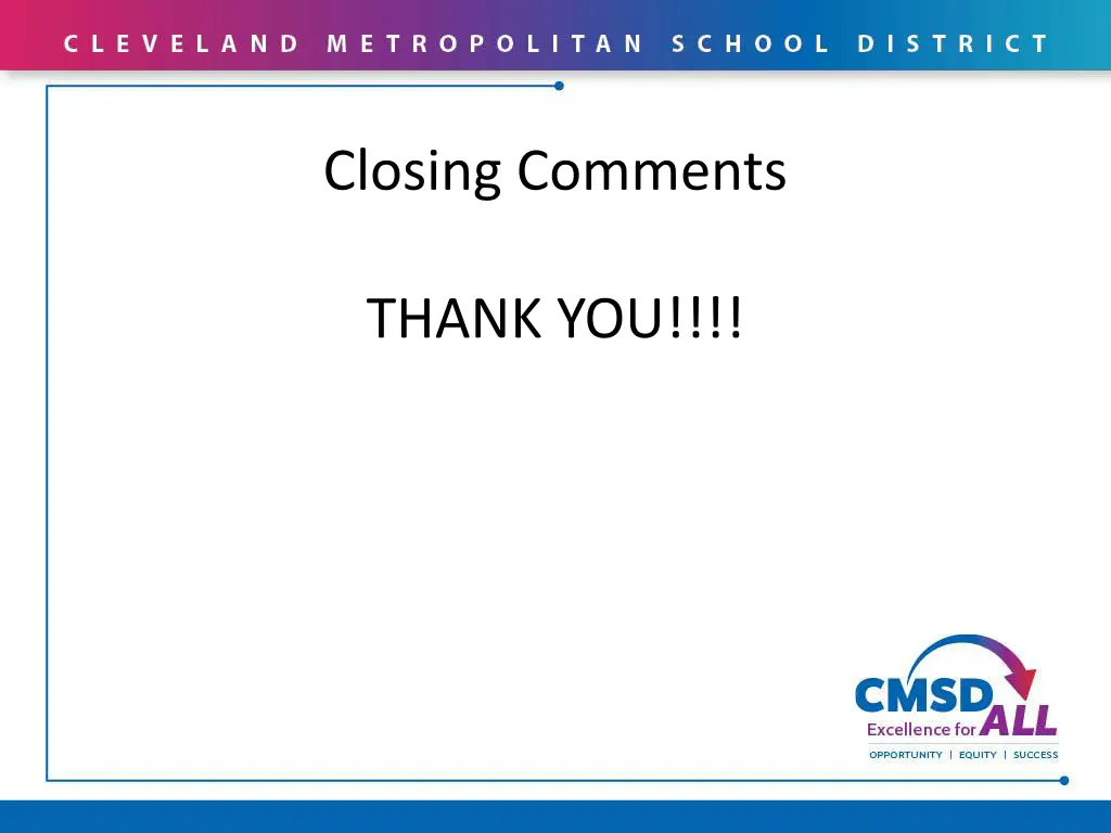 closing comments