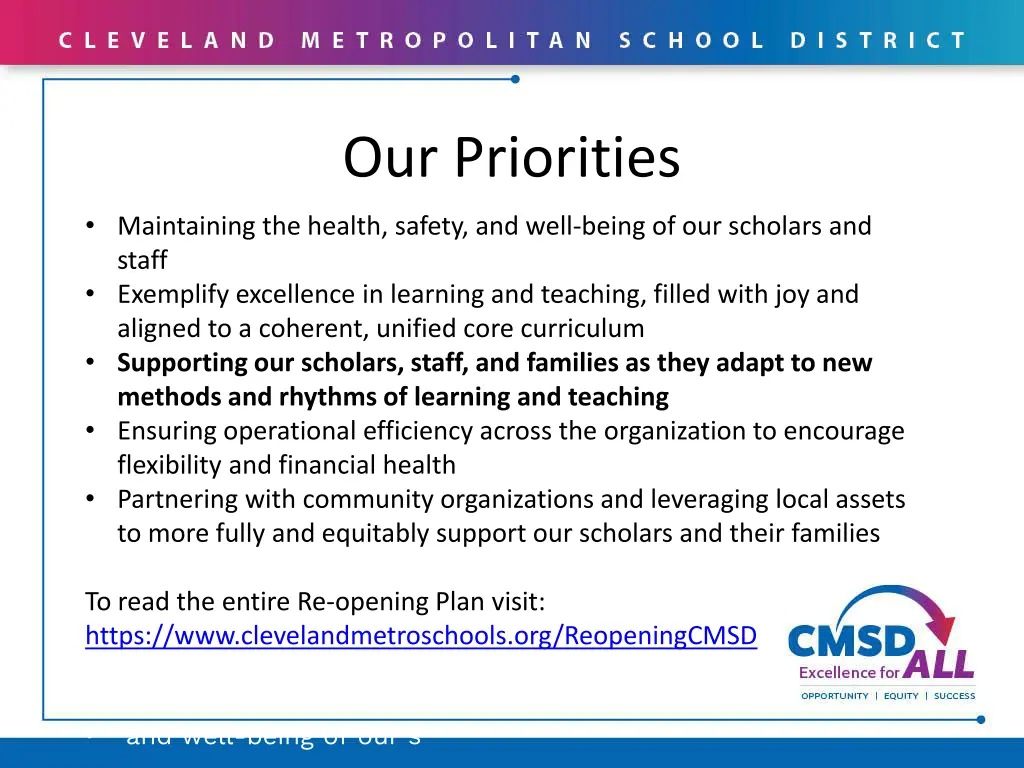 our priorities