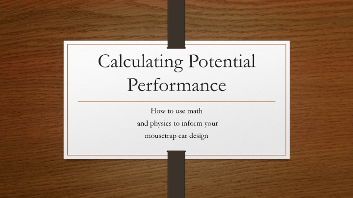 calculating potential performance