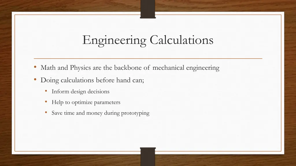 engineering calculations