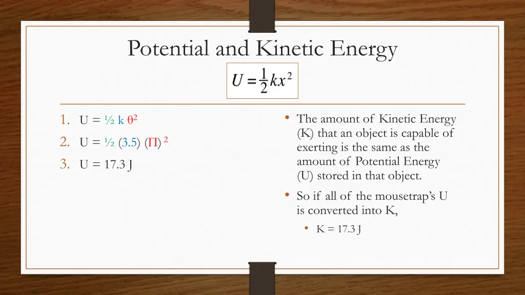 potential and kinetic energy