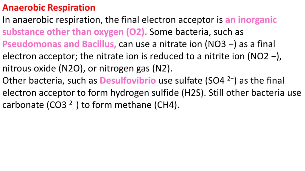 anaerobic respiration in anaerobic respiration