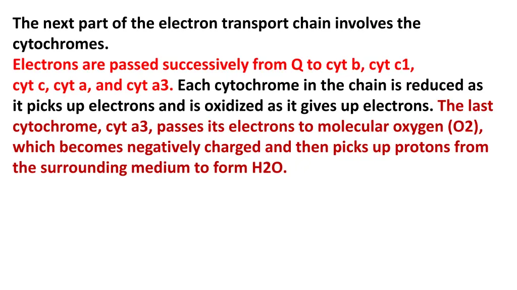 the next part of the electron transport chain