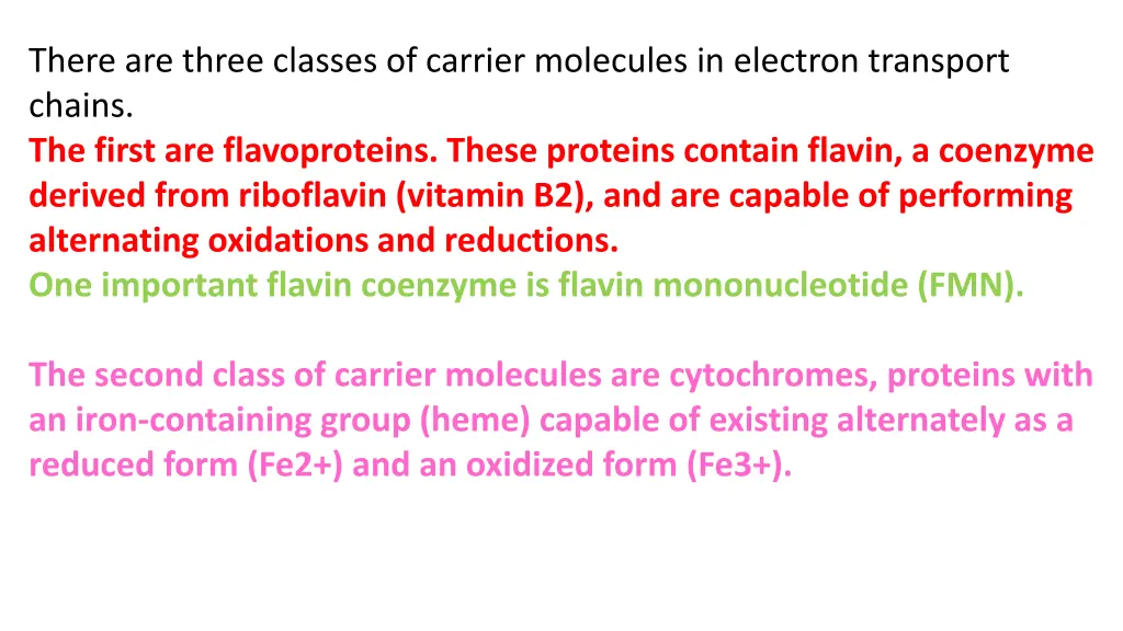 there are three classes of carrier molecules