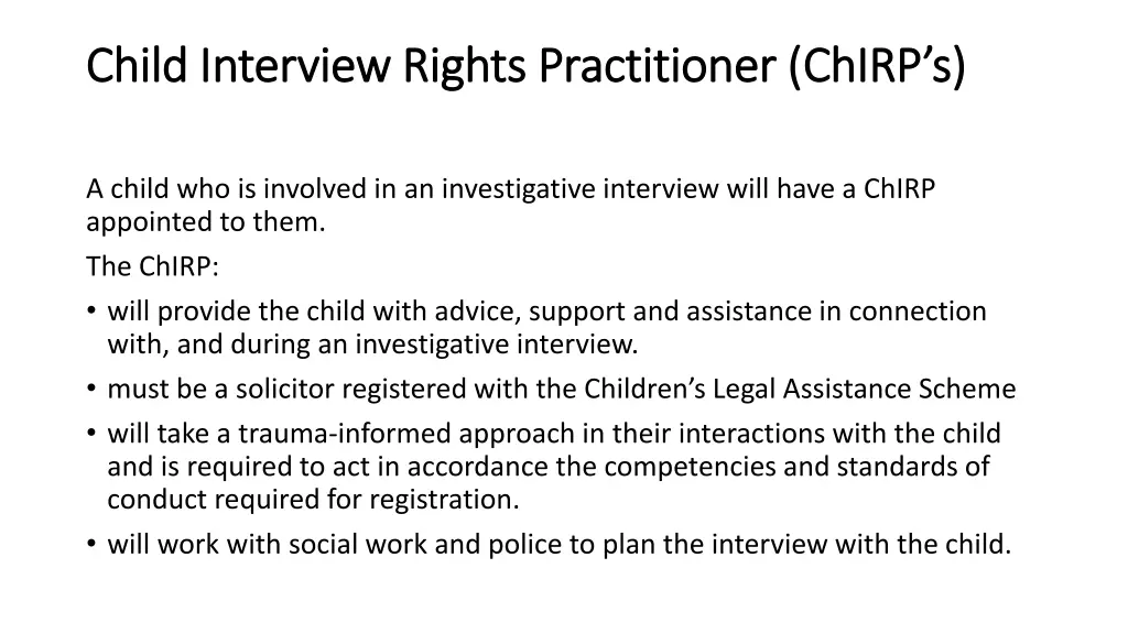 child interview rights practitioner chirp s child