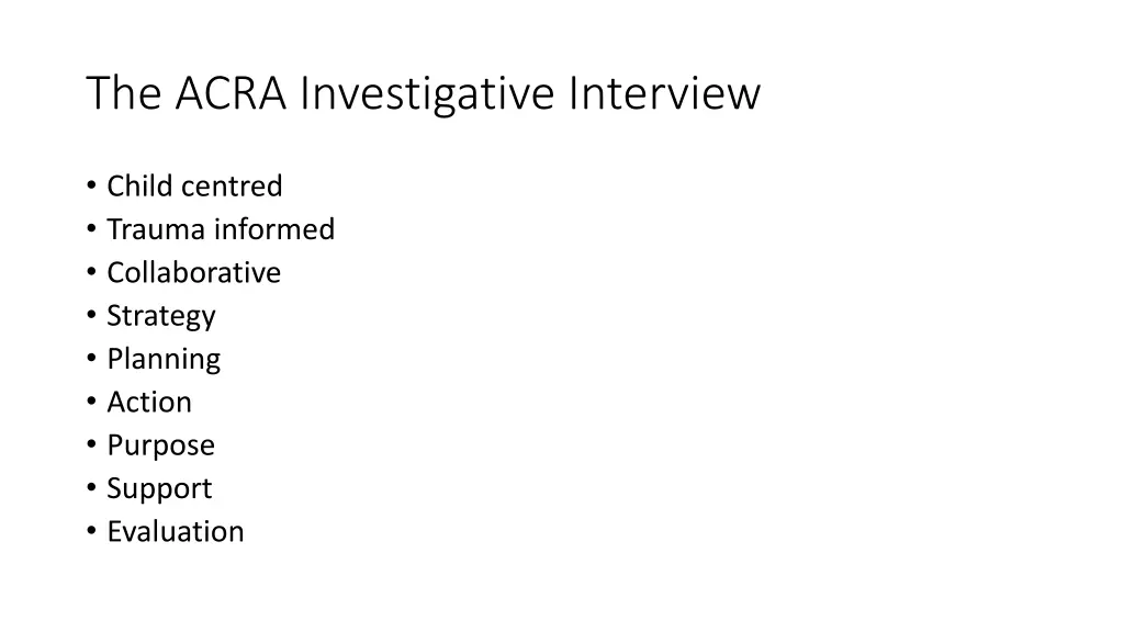 the acra investigative interview