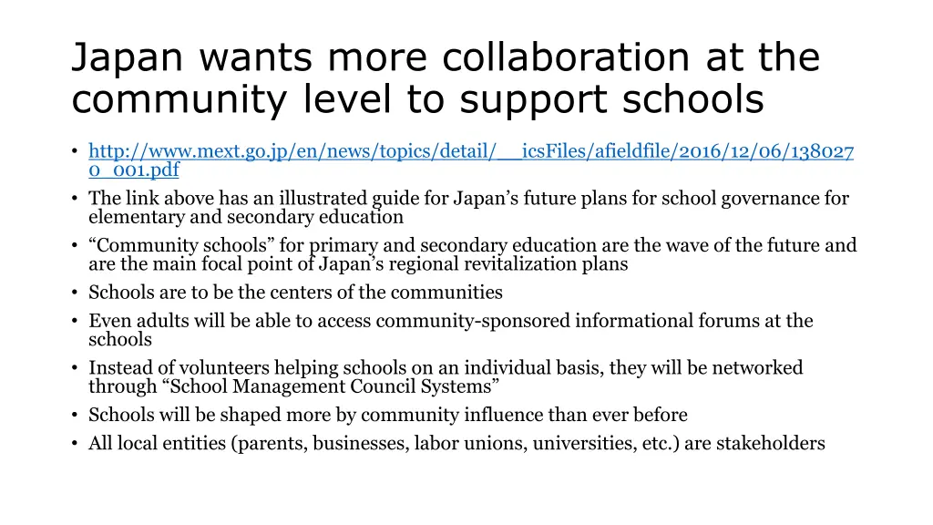 japan wants more collaboration at the community