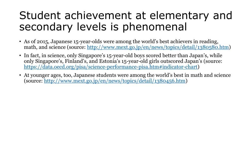 student achievement at elementary and secondary