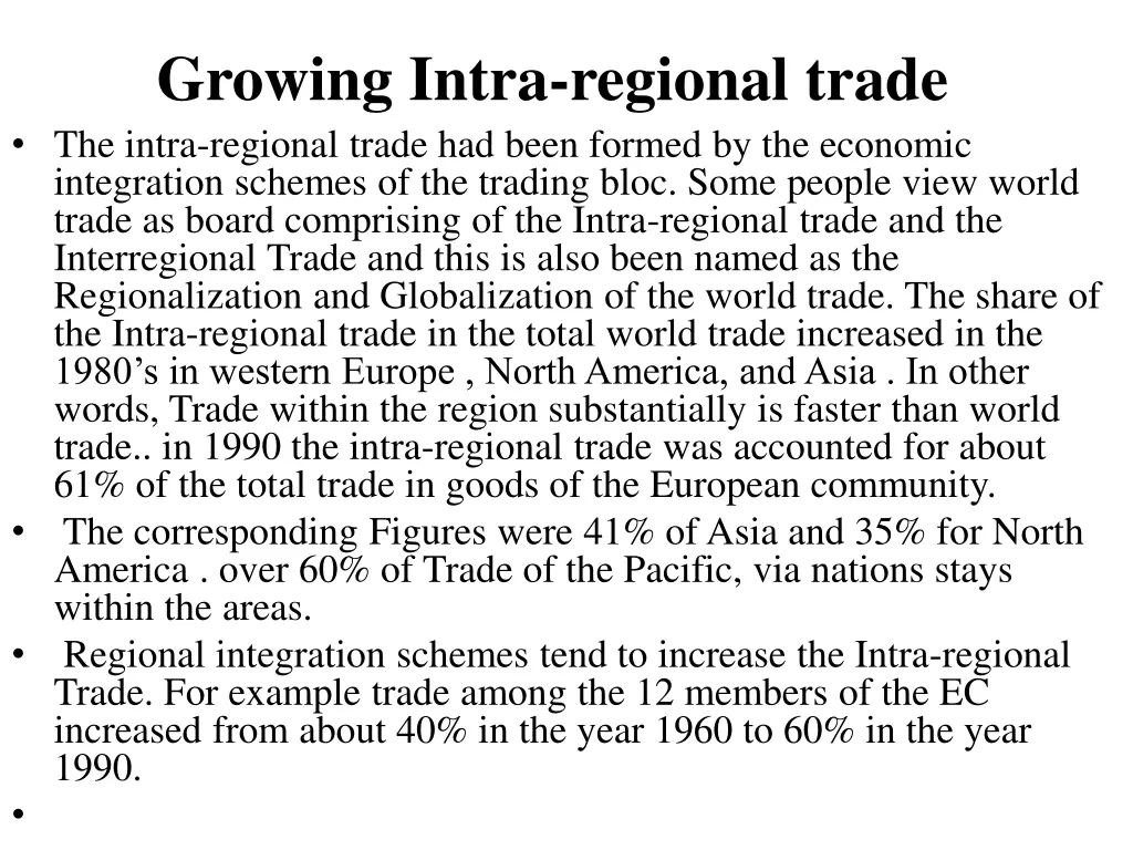 growing intra regional trade the intra regional