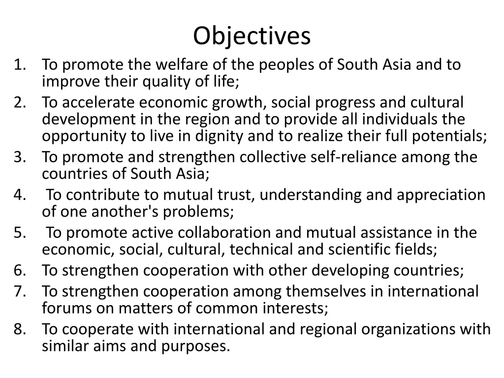 objectives
