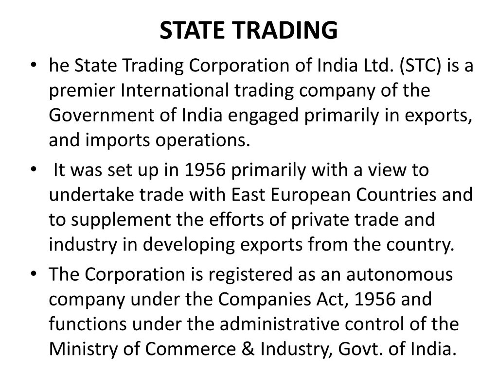 state trading