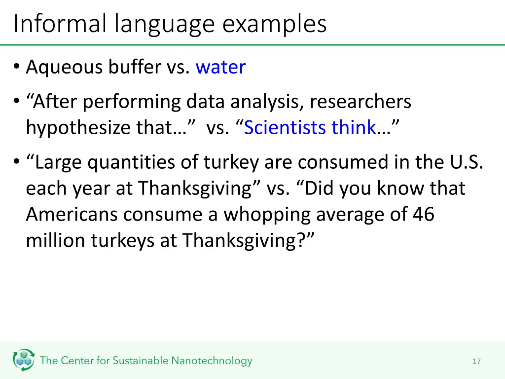 informal language examples