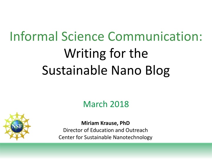 informal science communication writing