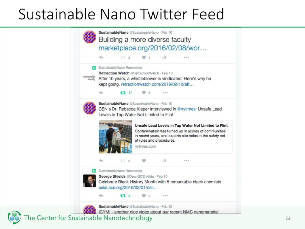 sustainable nano twitter feed